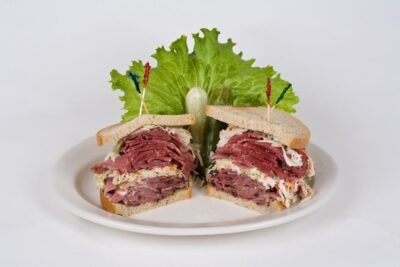 Our famous #6 - corned beef, pastrami, coleslaw and your choice of russian or mustard